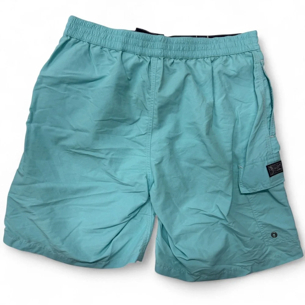 Polo Ralph Lauren Mens Small Board Shorts Swim Trunks Drawstring Aqua‎ Blue